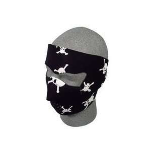 Skull & Crossbones White Neoprene Face Mask: Automotive