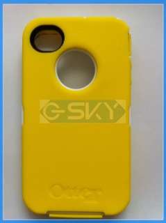 OTTERBOX DEFENDER CASE FOR APPLE IPHONE 4 4 G 4S 4 S   WHITE/YELLOW 