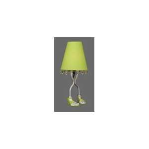 Eve Table Feet Lamp, Lime Cotton Shade with Matching 