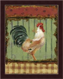Rooster Portraits III French Country Kitchen Art Framed  