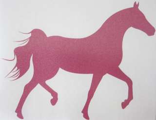 Med Pink Glitter Arabian Horse Trailer Decal Sticker  