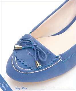 BN Womens Elegant Ballet Slip on Knot bow Flat Shoes in Blue, Orange 