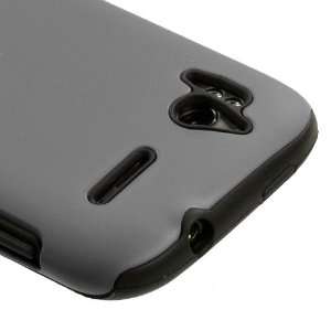  Dual Layer Cover Case for HTC Sensation 4G, Black/Gray 
