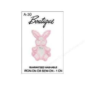  Boutique Iron On Appliques Pink Bunny