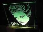 Elvis Presley 1980s etched glass light up profile MINT