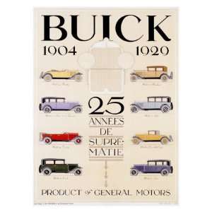  Twenty Five Years of Buick Automobiles Giclee Poster Print 