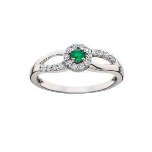  10kt White Gold Genuine Emerald Ring Jewelry