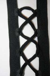 yds BLACK Nylon Lacing Tape Plastic D RING corset goth Steampunk 