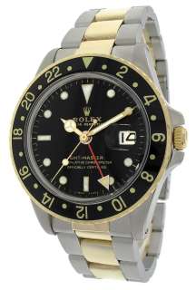 Rolex GMT Master Two Tone Black Dial Mens Watch  