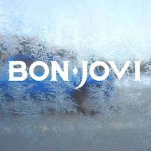  Bon Jovi White Decal Jon Rock Band Laptop Window White 