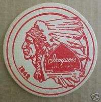 IROQUOIS BEER ALE Coaster with Indian Buffalo, NEW YORK  