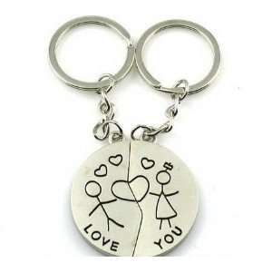  Lover Couple Metal Key Chain Keychain   Love You 