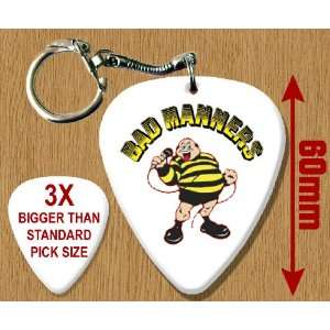  Bad Manners BIG Guitar Pick Keyring: Musical Instruments