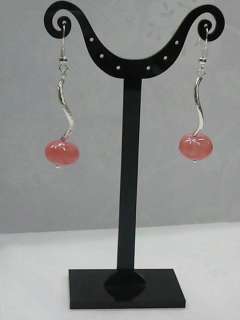 earrings pink melange agate   pendientes ágata de mezcla de color 