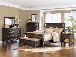 BARBADOS   5pcs TRADITIONAL ASH BROWN PANEL QUEEN KING BEDROOM SET NEW 