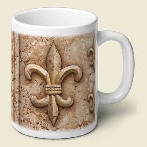  French FLEUR D LIS fluer de lys decor COFFEE MUG cup NU 