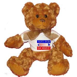    VOTE FOR BOBBY Plush Teddy Bear with WHITE T Shirt: Toys & Games
