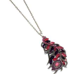  FASHION JEWELRY   Pink Peacock Bird Feather Formica and 