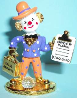 Spoontiques Pewter Painted Clown   Salesman  