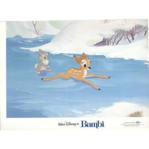  Bambi and Thumper Slipping on Ice Walt Disney Cel 