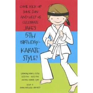 Karate Boy, Custom Personalized Boy Birthday Invitation, by Inviting 