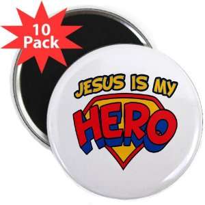  2.25 Magnet (10 Pack) Jesus Is My Hero 
