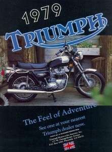 1979 Triumph Bonneville 750 Motorcycle Original Color Ad  