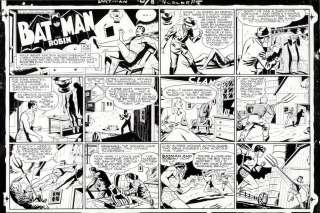 1944 BATMAN ORIGINAL SUNDAY COMIC PRODUCTION ART PROOF PAGE BOB KANE 