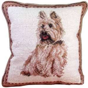 Cairn Terrier Dog Wool Needlepoint Throw Pillow 10
