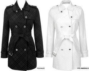 Calvin Klein Textured Classic Style Cropped Trench Coat  