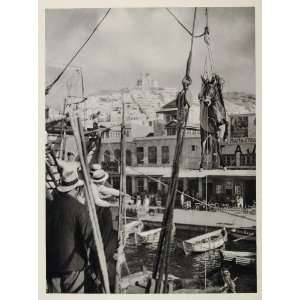  1937 Shipping Mules Boats Syros Siros Syra Greek Island 