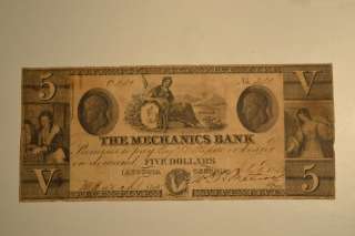 Augusta, Georgia $5 note. July 1, 1850 Mechanics Bank  