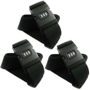  KF 3 Dial Combination Lock Luggage Strap [Set of 3]