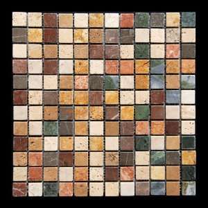    Color 1X1 Marble Travertine Tumbled Mosaic Tile