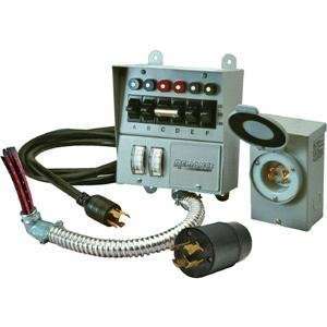   Amp Manual Transfer Switch Kit with Power Inlet Box: Home Improvement