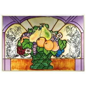  Fruit Basket, Horizontal Art Glass Panel: Home & Kitchen