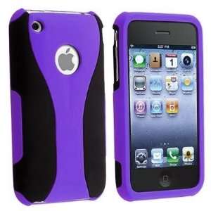  Purple/Black Cup Shape 3 Piece Clip on Hard Cover Case for 
