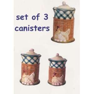   French Country Chicken Kitchen CANISTER SET home decor: Home & Kitchen