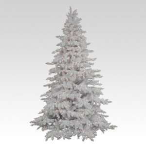   Flocked White Spruce Full Pre lit Christmas Tree