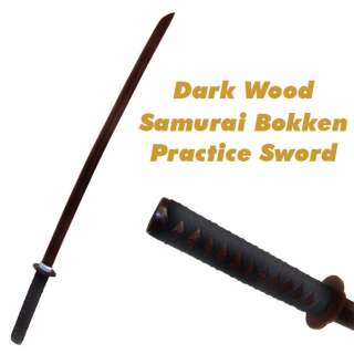 Dark Wooden Practice Samurai Bokken Sword  