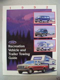 1992 FORD Recreation Vehicle & Trailer Towing Guide  
