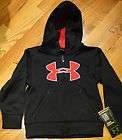 nwt boys under armour all season gear big logo zip hoodie black 5 