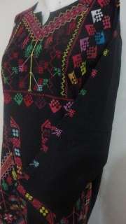 Hand Stitched Egyptian Bedouin Caftan Abaya Dress #16  