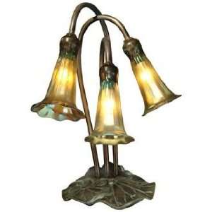   Lily Luster Glass 3 Light Dale Tiffany Accent Lamp: Home Improvement