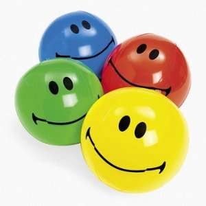  4 Smile Face Beach Balls: Toys & Games