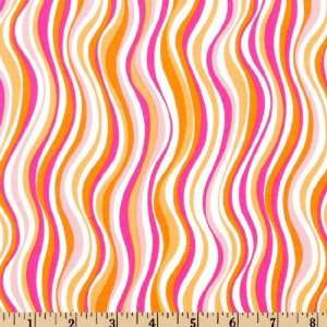  45 Wide Rhumba Waves Pink Fabric By The Yard: Arts 