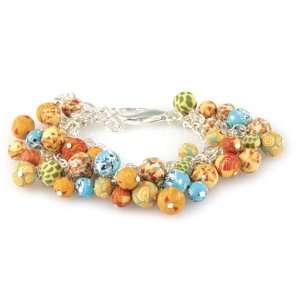  Viva Beads Pumpkin Spice Beaded Mesh Chain Bracelet 