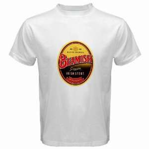  Beamish Irish Stout Beer Logo New White T Shirt Size  L 