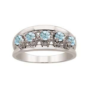  Enlarged Blue Topaz Birthstone Ring: Jewelry
