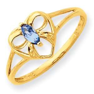  14k Gold Blue Topaz Birthstone Ring Jewelry